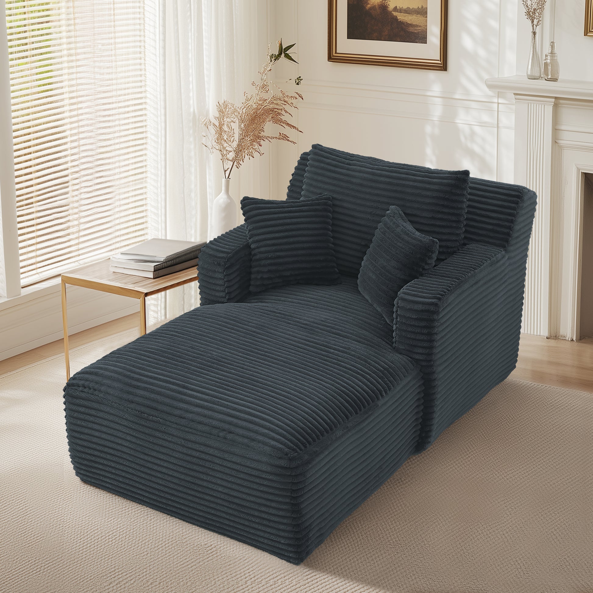 Indoor Single Chaise Sofa - Grey - detail view 3