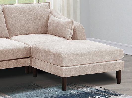 Modern Gorgeous 6pcs Modular Sectional Set Armless Chairs One Arm Chair Ottoman U-Shaped Couch Living Room Furniture - detail view 2