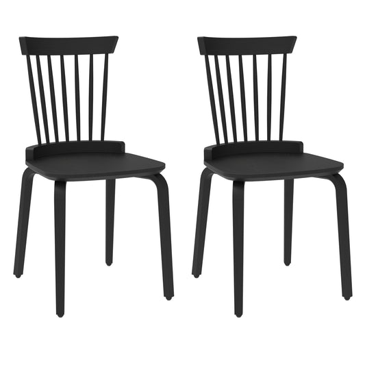 Belwood Modern Windsor Dining Chair – Black (Set of 2)
