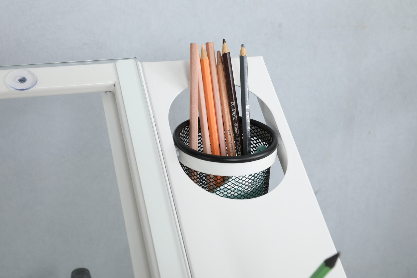 Malachai Hand Crank Adjustable Drafting Desk with Stool, White