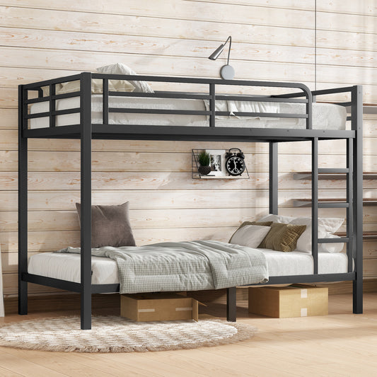 Metal Twin XL over Twin XL Bunk Bed for Teens and Adults - Black - primary color shot