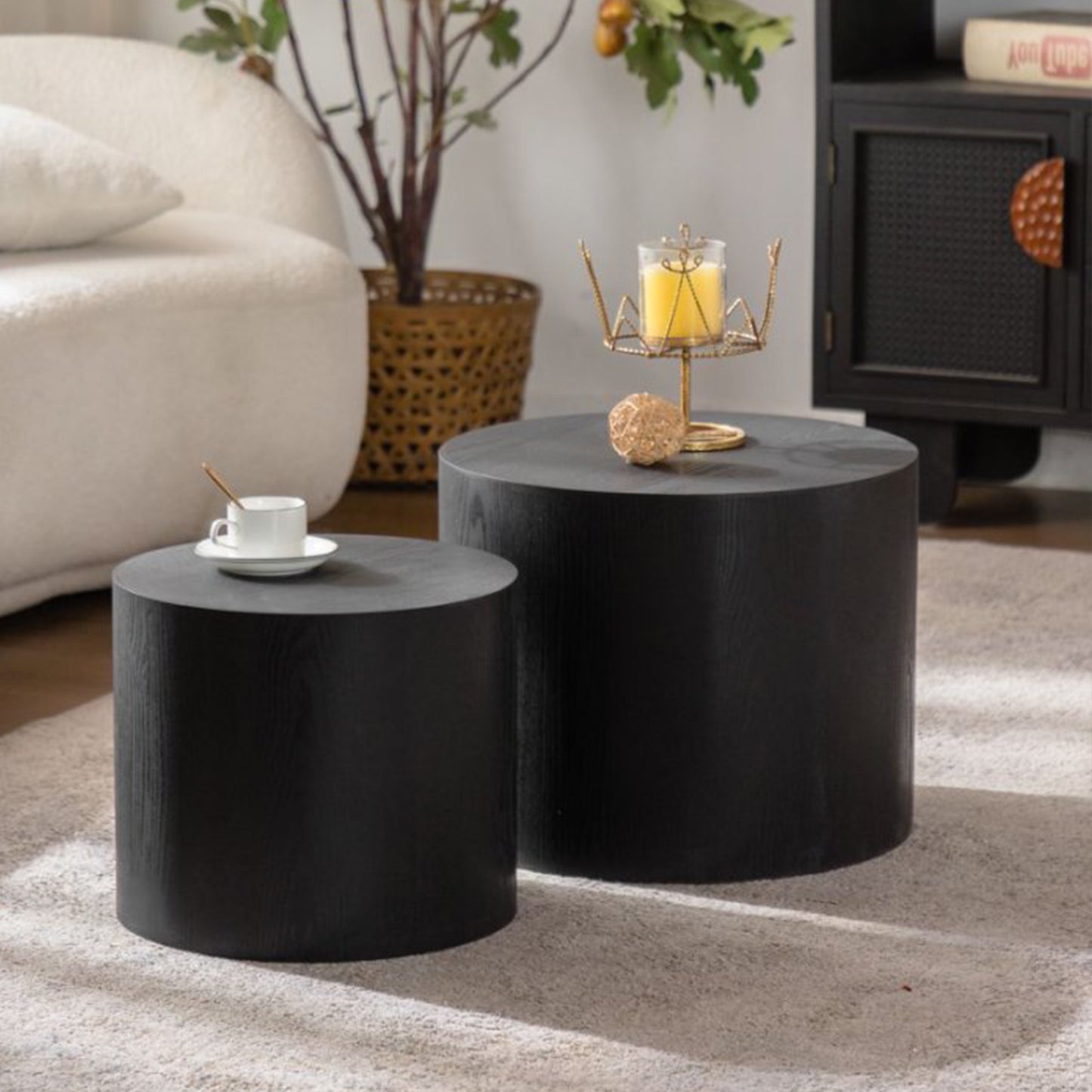 Black Nesting Tables with Black Legs - detail view 4