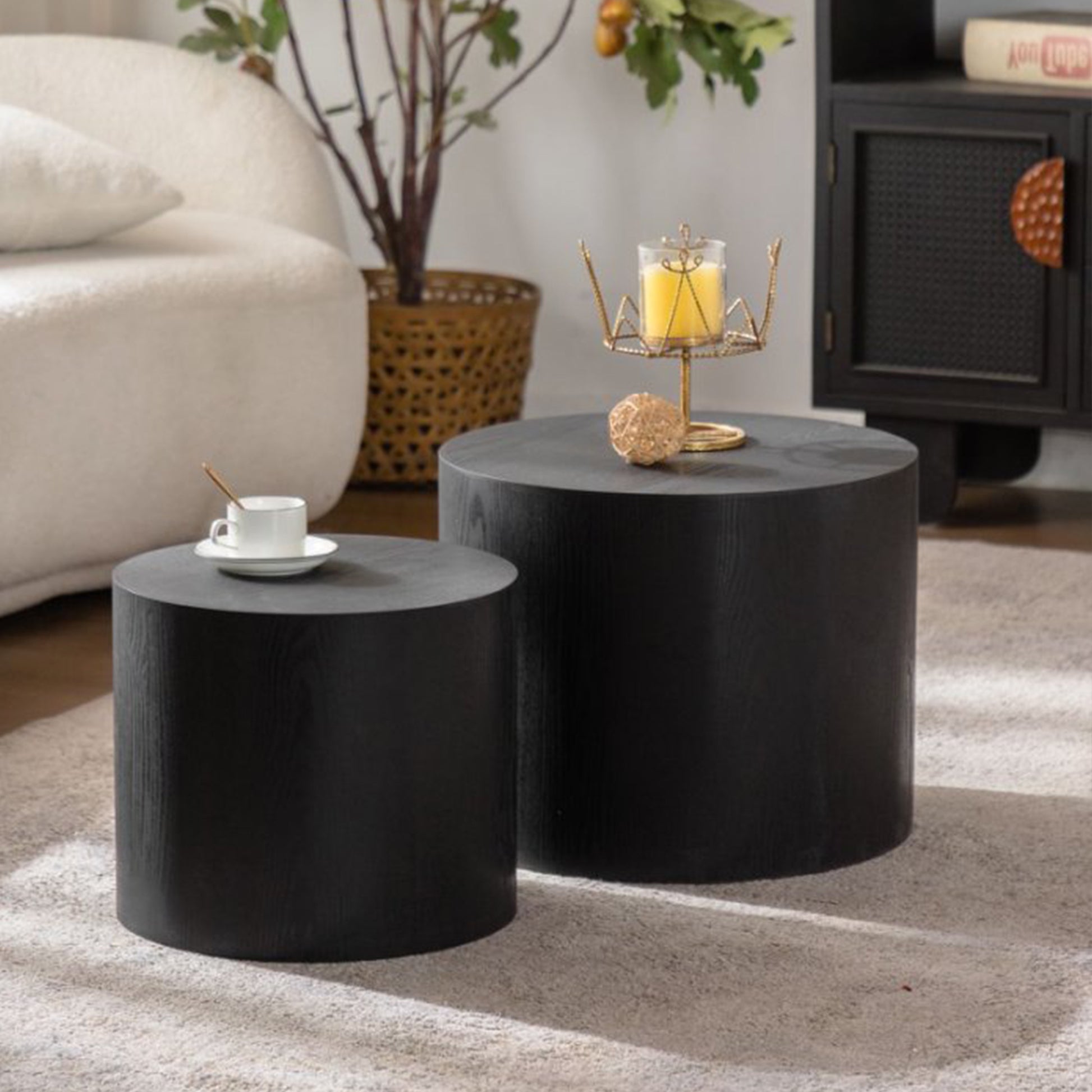 Black Nesting Tables with Black Legs - detail view 4