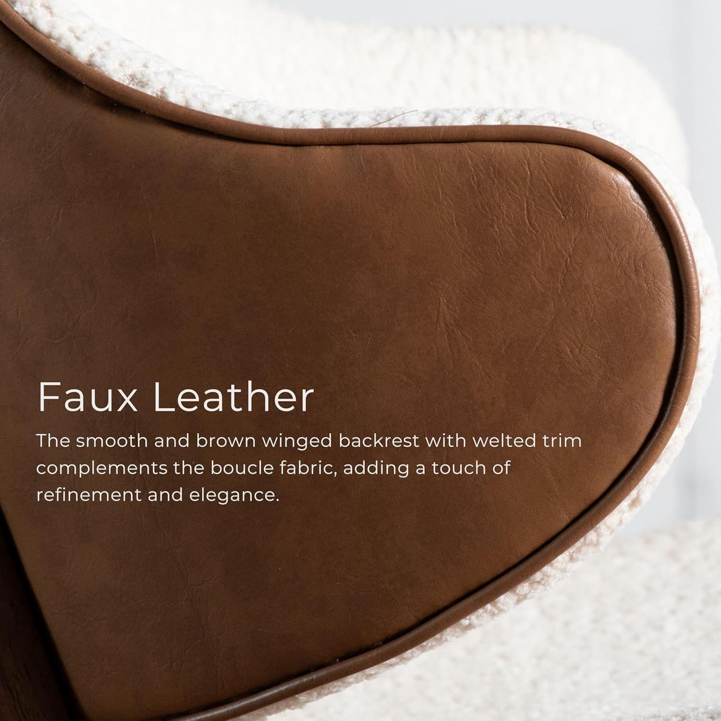 Belp Mid-Century Modern Wingback Accent Chair - Bouclé & Walnut