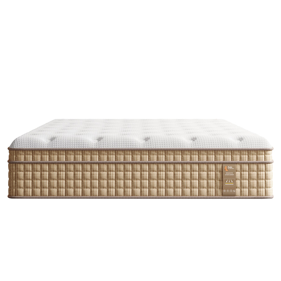 14' Queen Hybrid Mattress with Innersprings & Gel Memory Foam - Beige+white - primary color shot