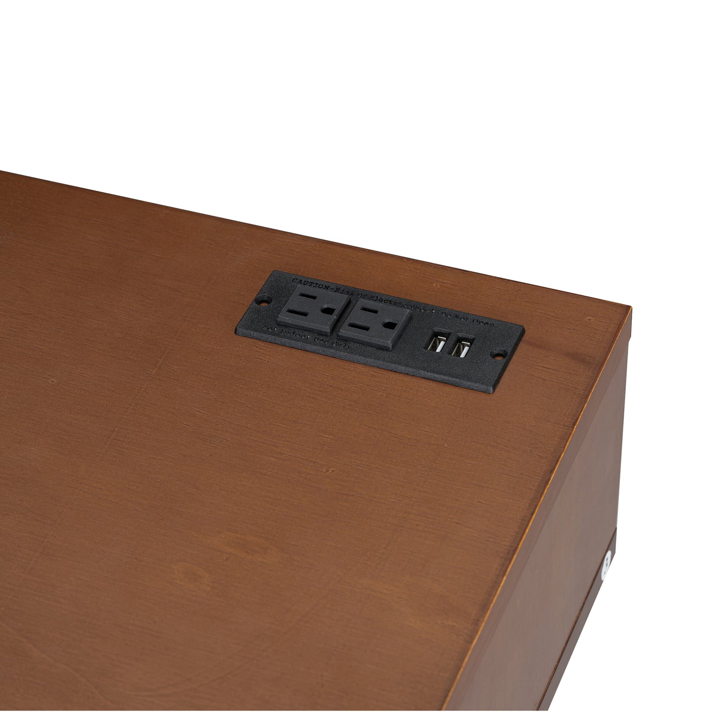 Jolene 39' Retro Bohemian Style Wooden Makeup Vanity Set, Walnut