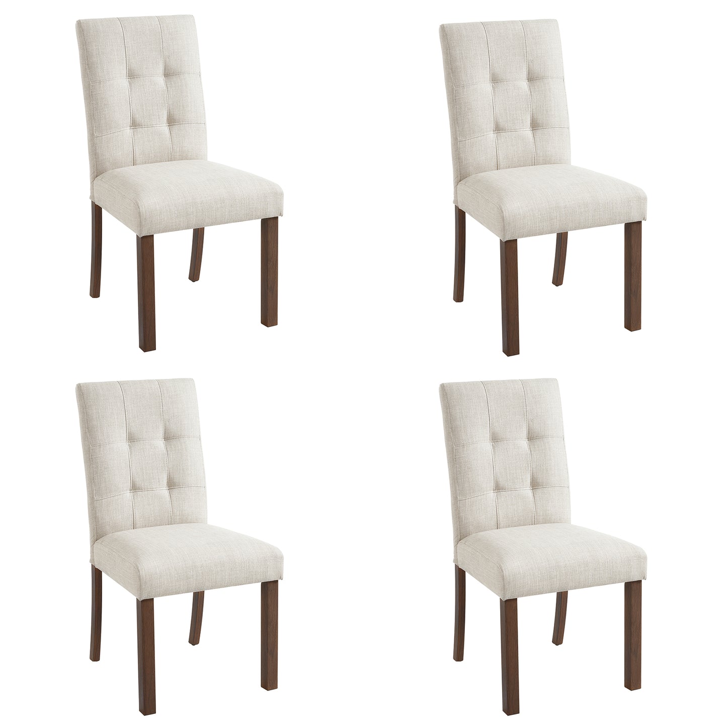 Wooden Dining Chairs Set of 4 - Walnut - detail view 5