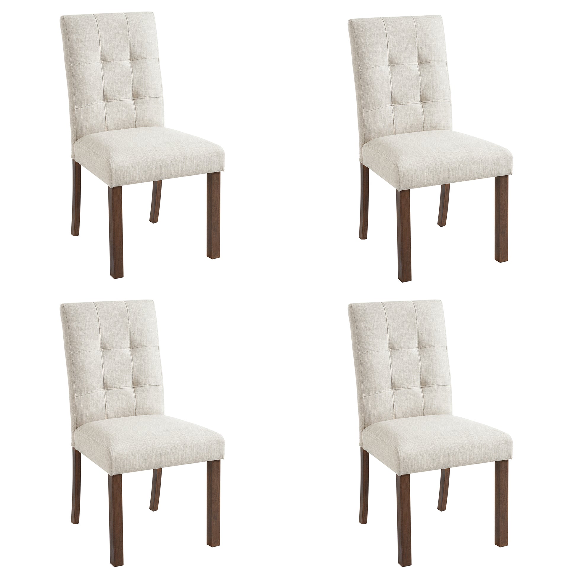 Wooden Dining Chairs Set of 4 - Walnut - detail view 5