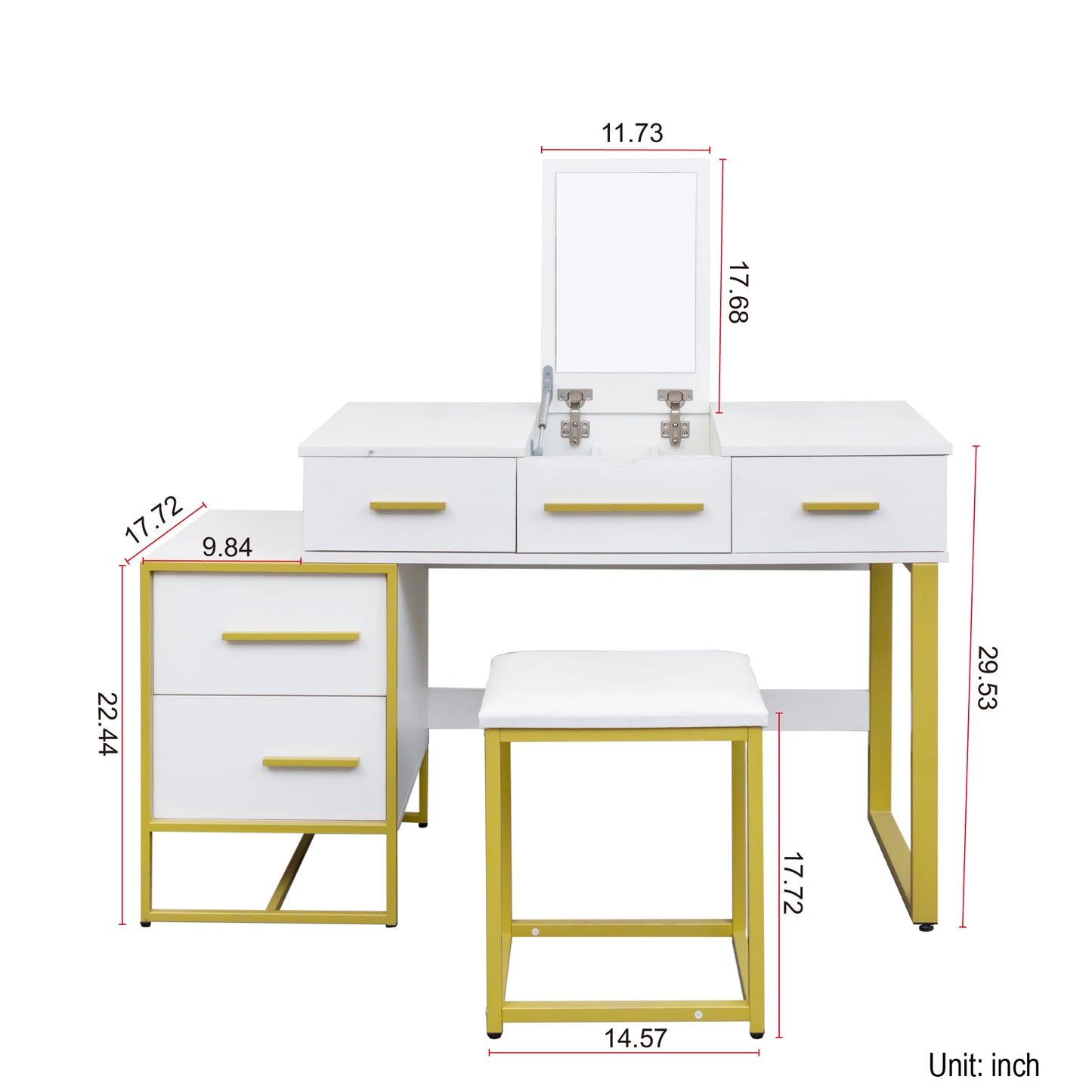 Ginger Makeup Vanity Set with Mirror