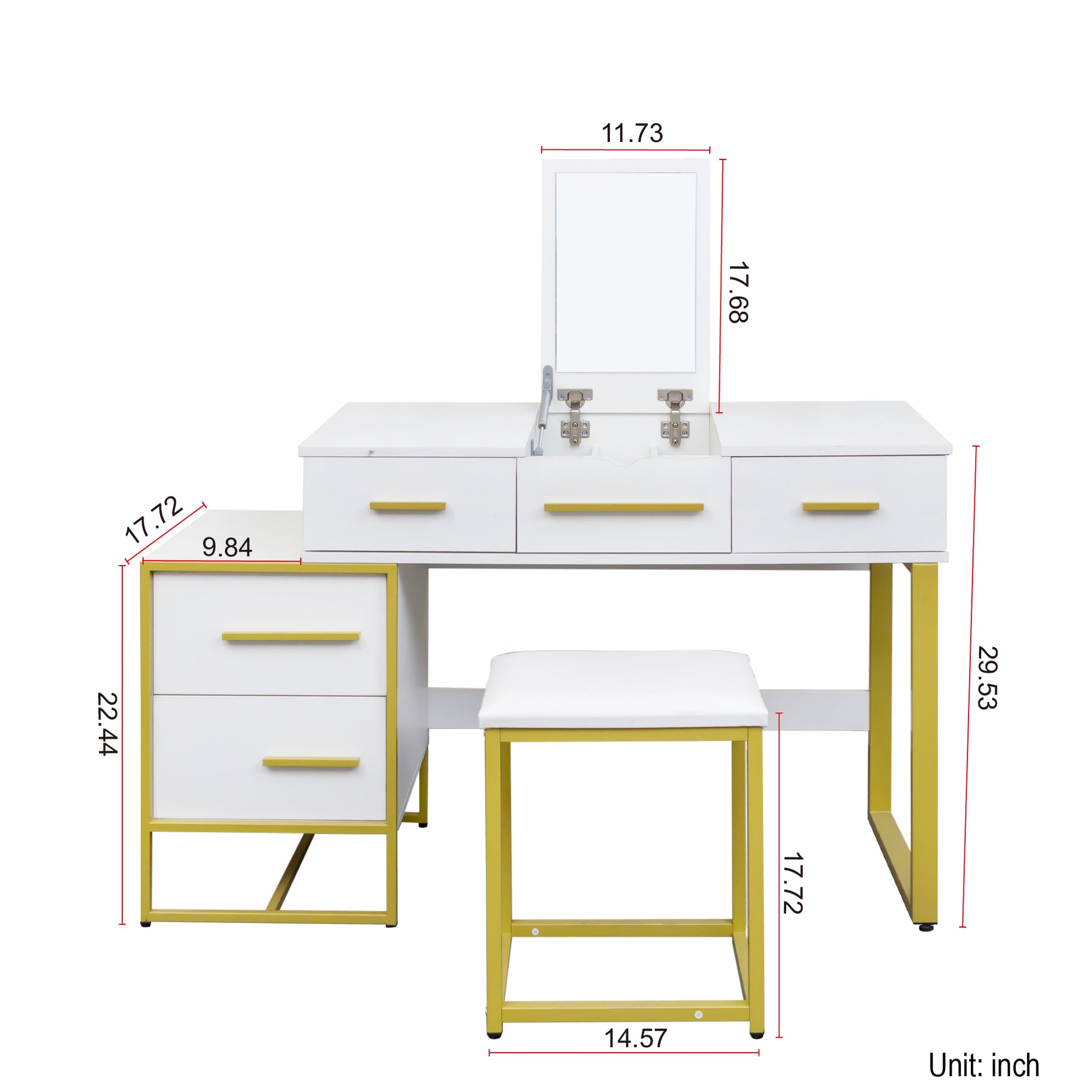 Ginger Makeup Vanity Set with Mirror