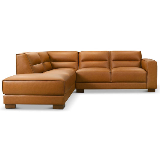 Muncie L-Shaped Sofa with Plush Cushions & Walnut Wood Legs - detail view 2