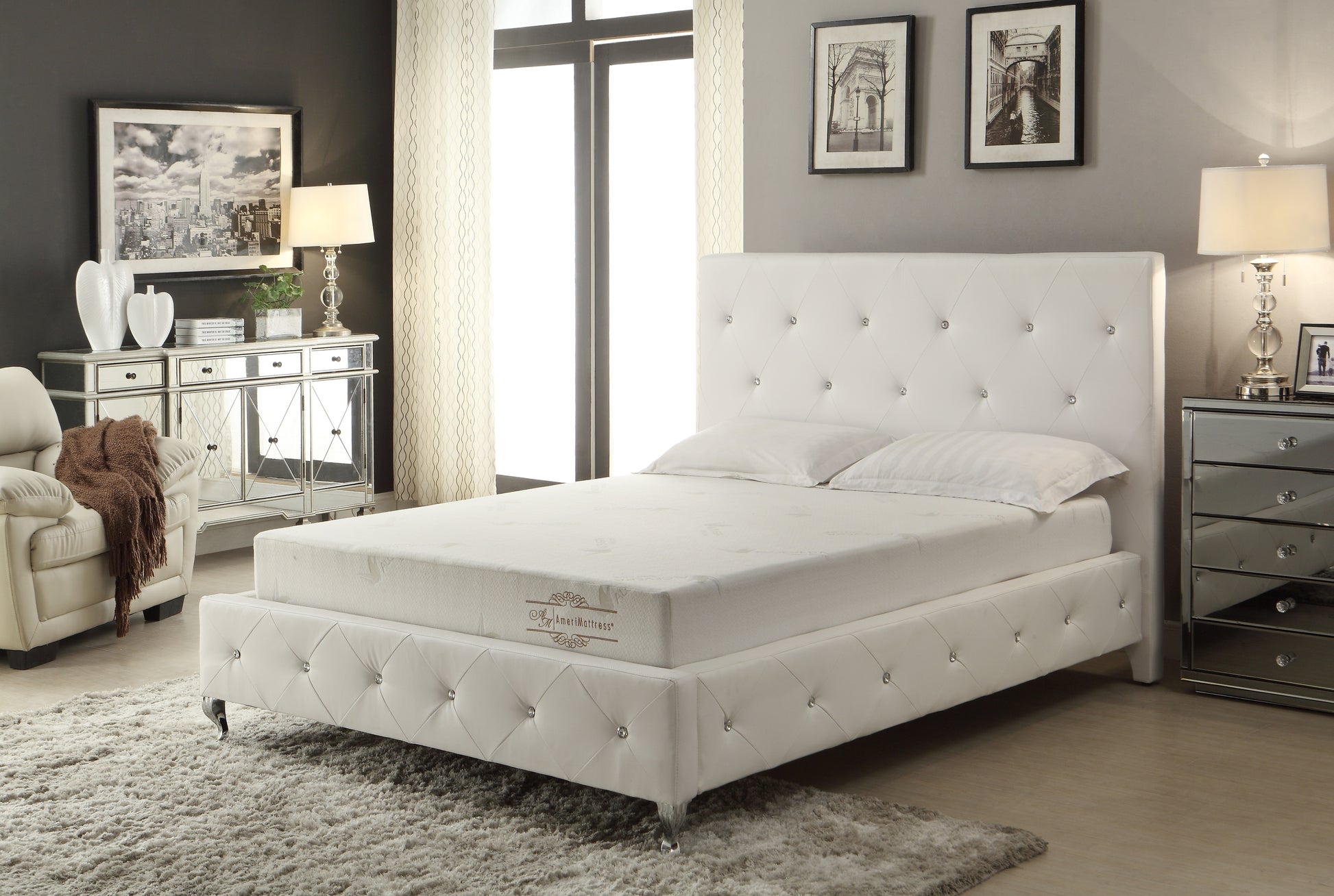 Love-Infused Memory Foam Twin Mattress: 3-Layer Extra Firm Support - White - detail view 2