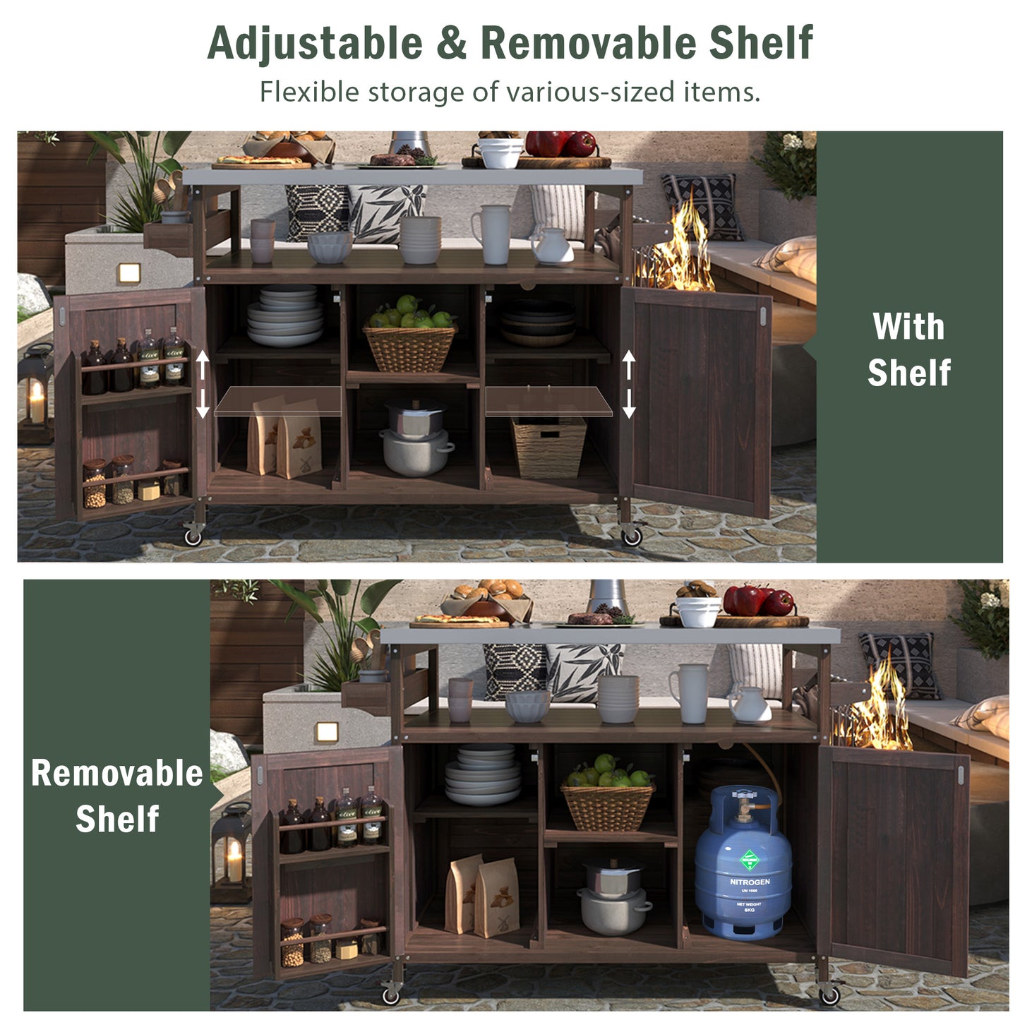 K&k Outdoor Kitchen Island - Brown - detail view 5