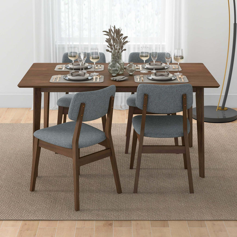 Carlos Mid-Century Modern Solid Wood Dining Table with Beveled Edges in Brown - primary color shot