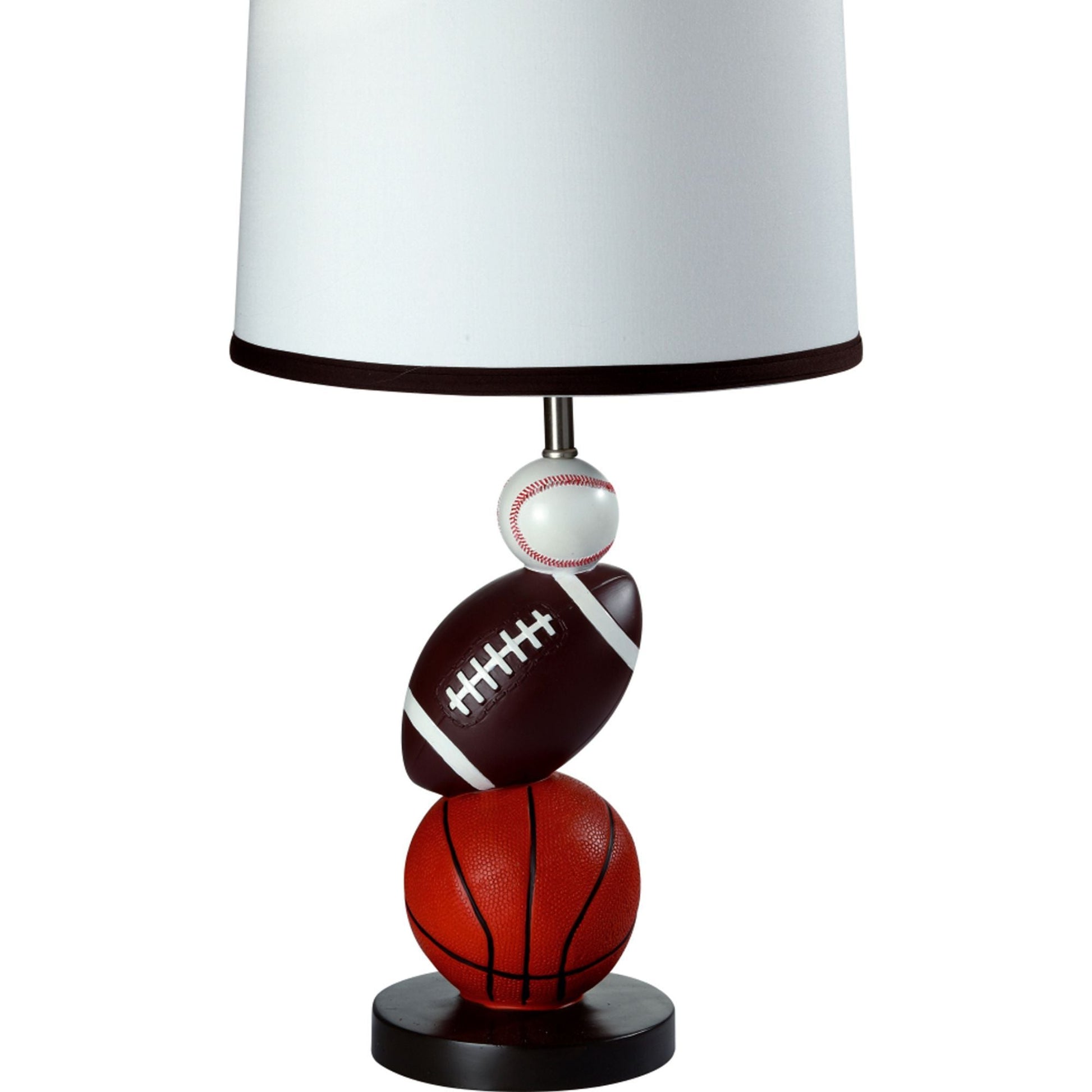 25' Tall Polyresin Table Lamp, Multi-Sport Design, White Linen Shade