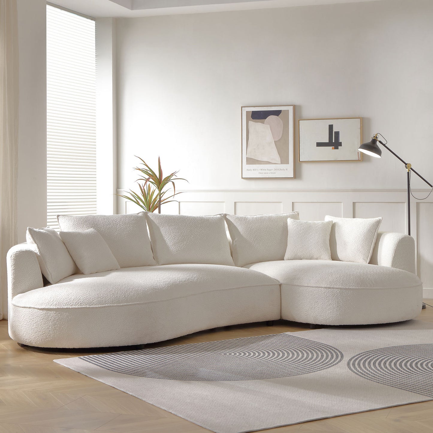 Curved Sectional with Ingenious Shape Beige(same Sku:w876s00301) - detail view 5