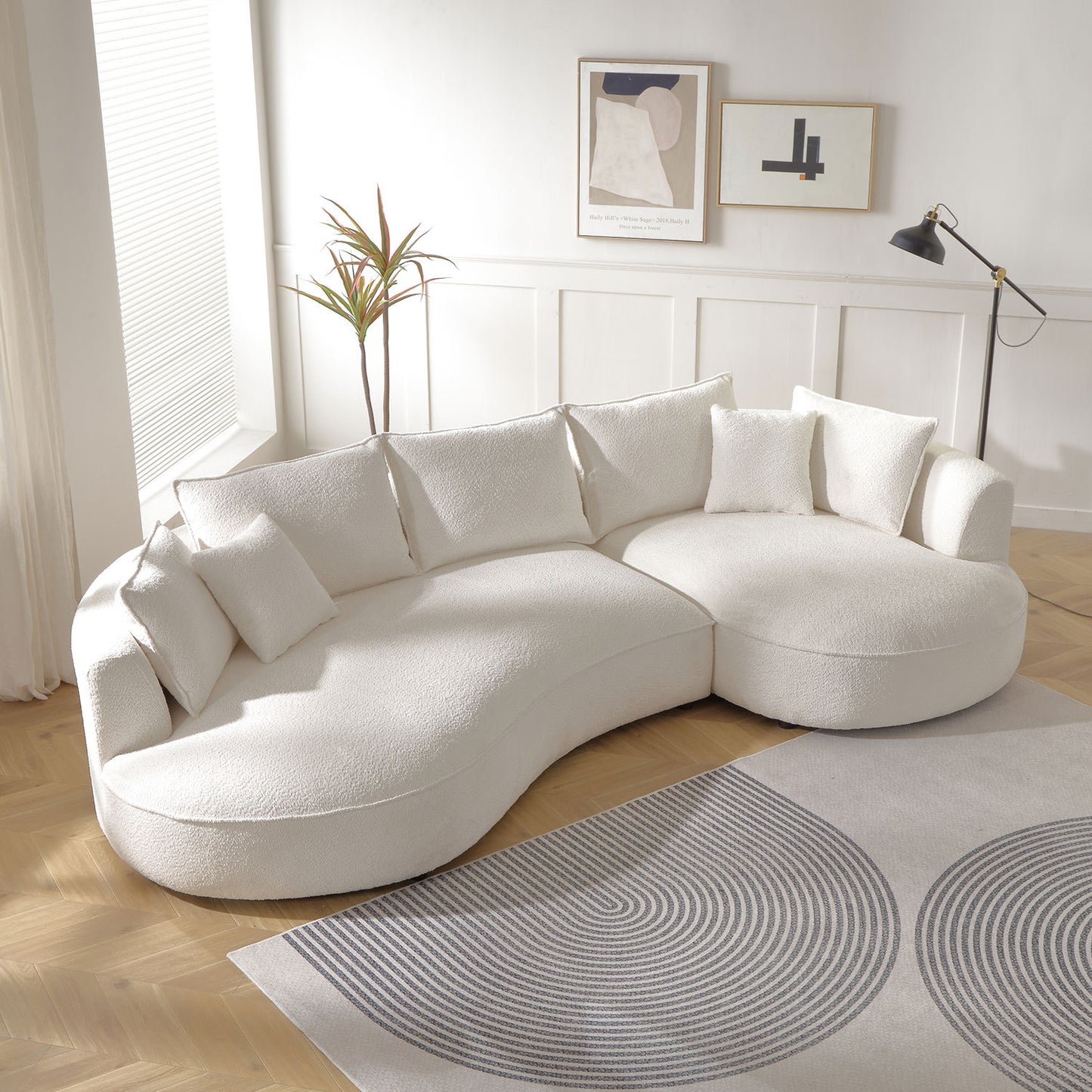 Curved Sectional with Ingenious Shape Beige(same Sku:w876s00301) - detail view 6