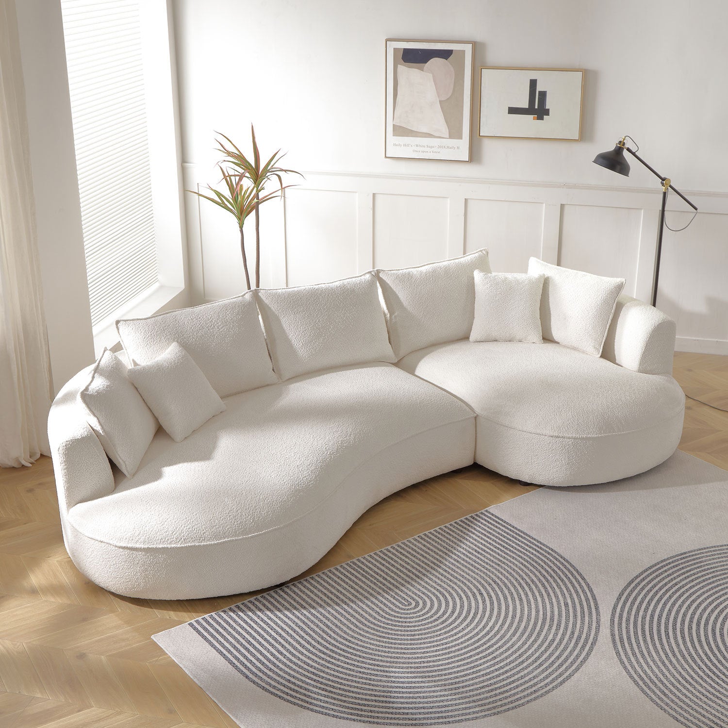 Curved Sectional with Ingenious Shape Beige(same Sku:w876s00301) - detail view 6