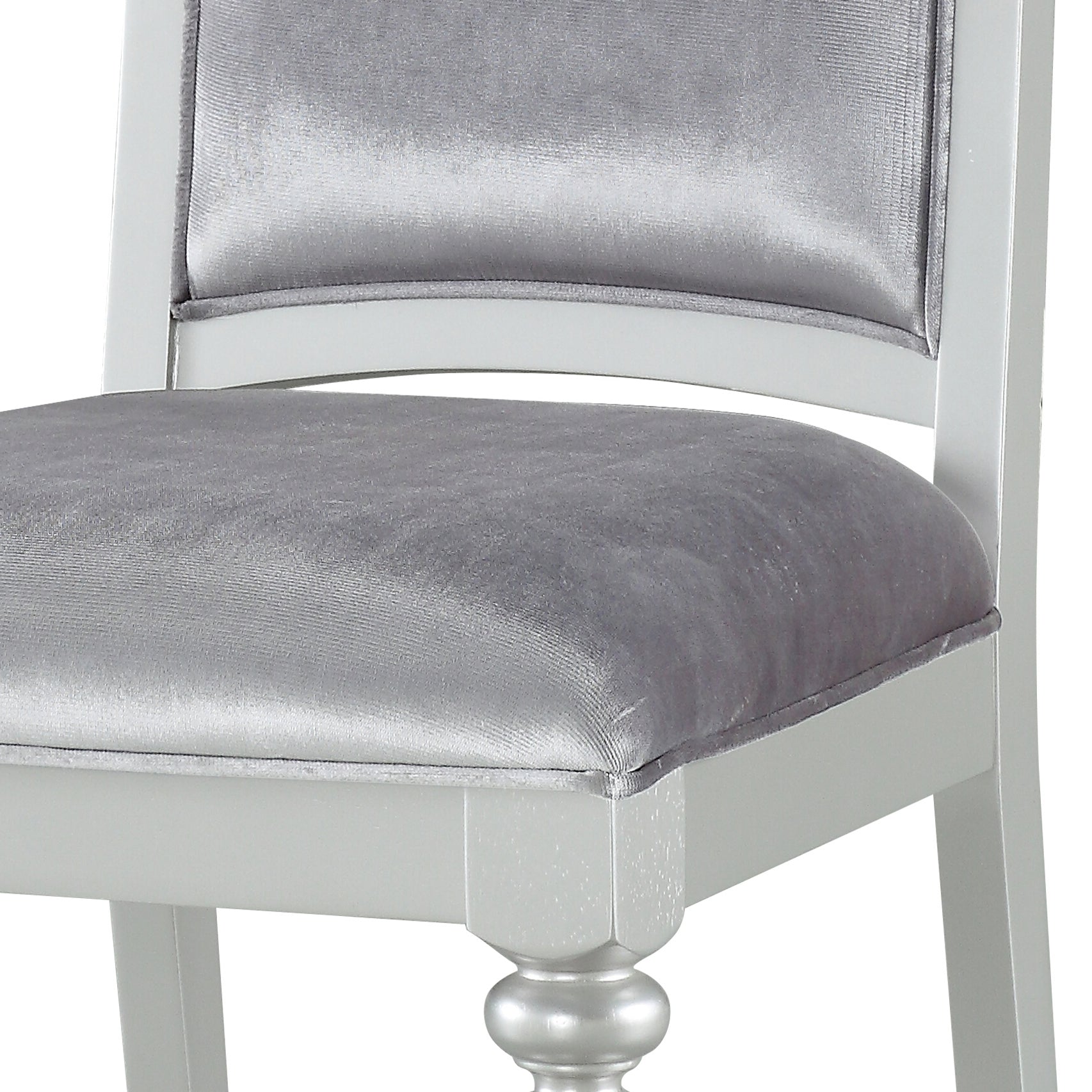 Grey and Platinum Upholstered Side Chairs Set of 2