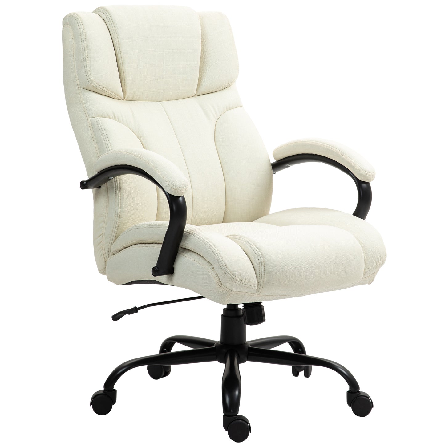 Vinsetto 500lbs Big and Tall Office Chair with Wide Seat, Cream White