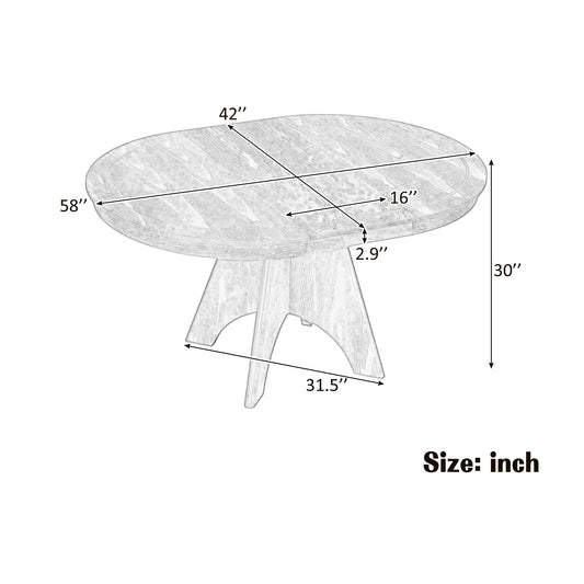 TREXM Vintage Extendable Dining Table for 4-6 - Espresso - detail view 2