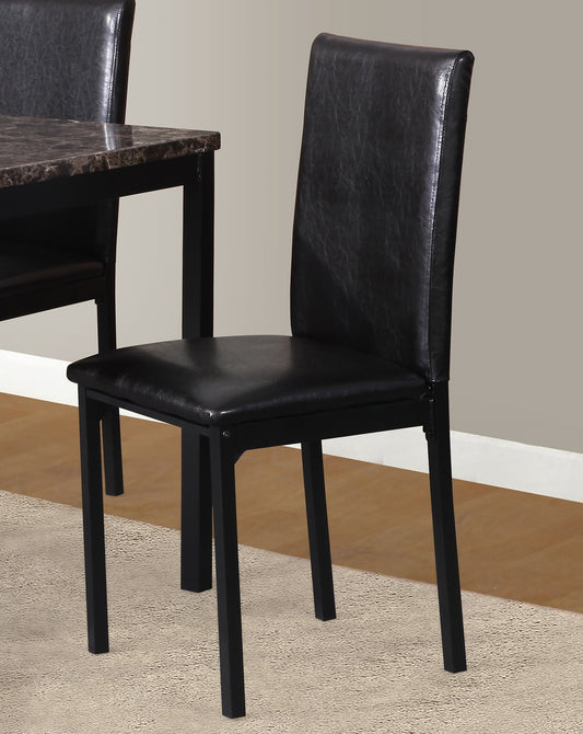 Noyes Faux Leather Seat Metal Frame Dining Chairs, Set of 4, Black