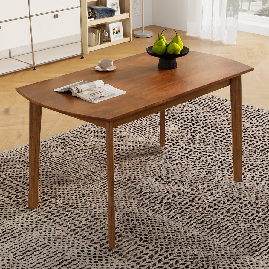 47 Inch Mid Century Modern Dining Table, Solid Wood Kitchen & Dining Room Table for 4, Minimalist Table for Dining Room, Rectangular - primary color shot