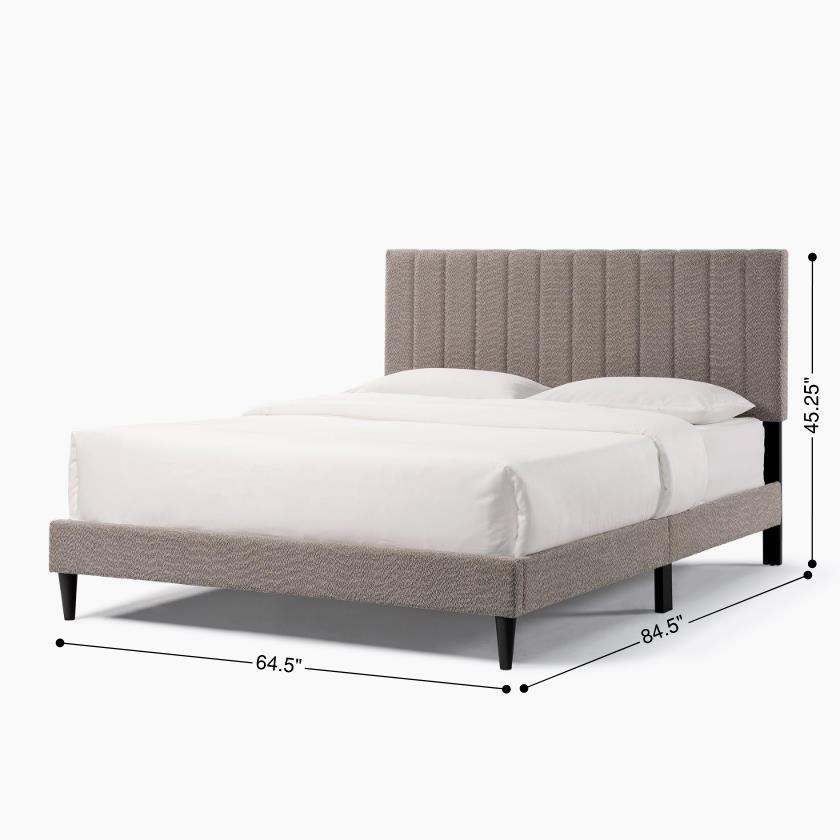 Rina Dove Tufted Upholstered Platform Bed - Tungsten Gray - Queen