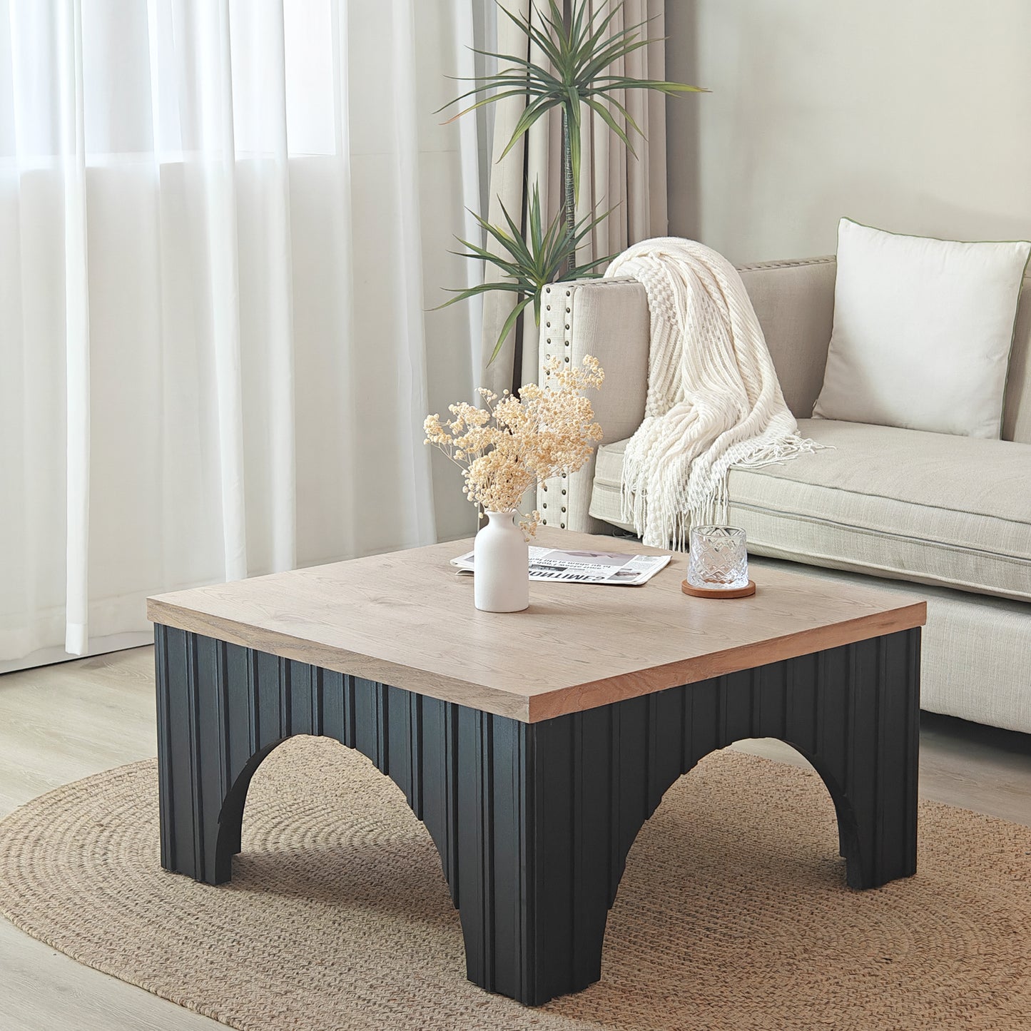 Bastion Modern Rustic Square Coffee Table