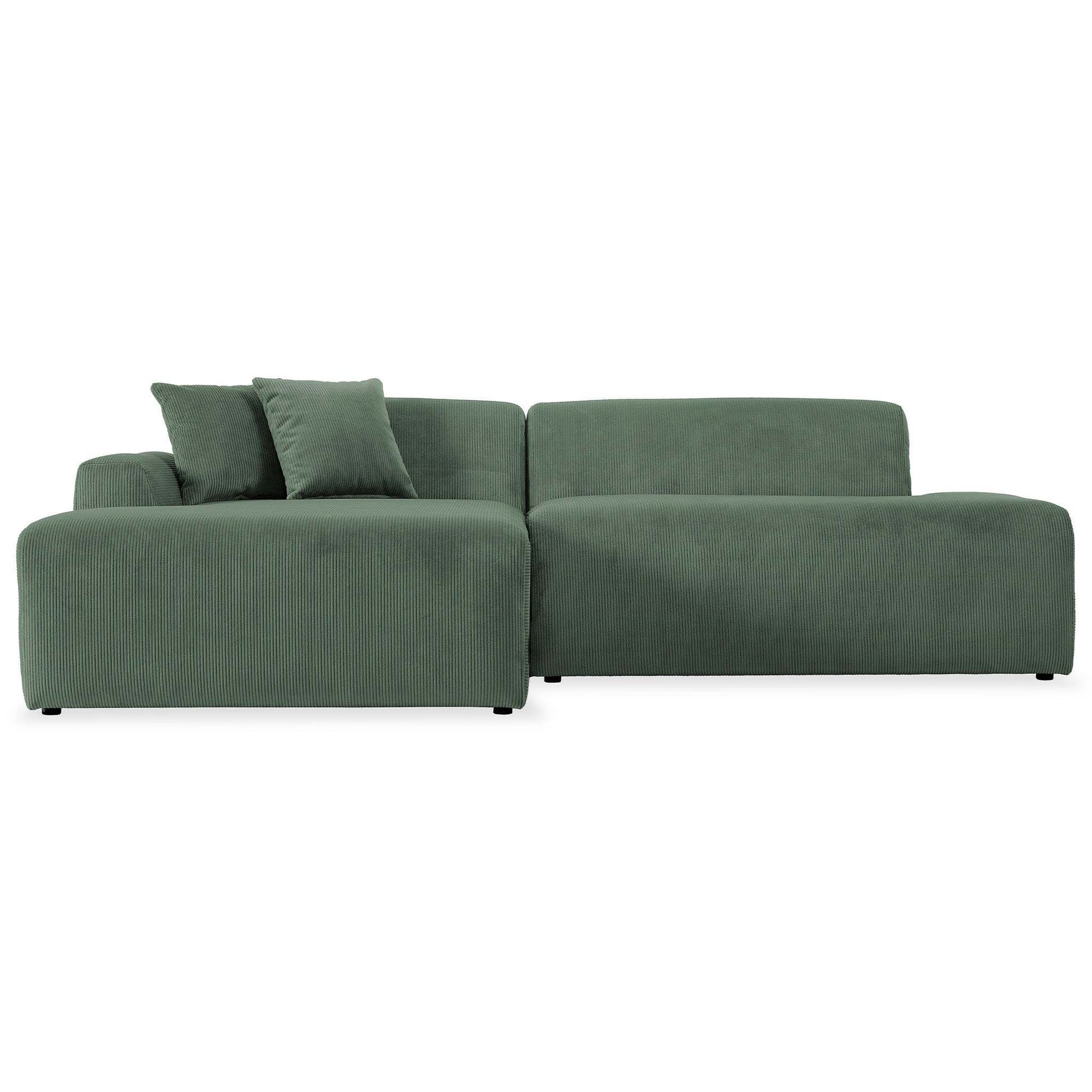Mar Sectional Green Corduroy Sofa (Left Facing) - detail view 3