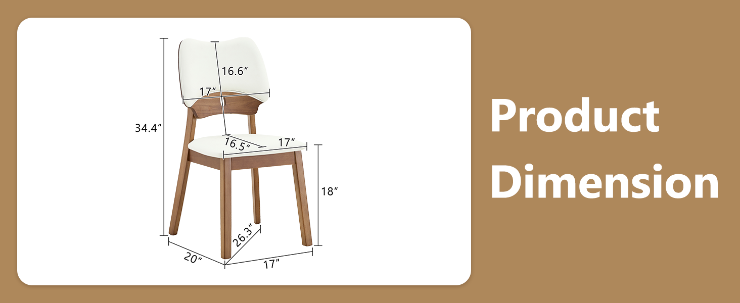 White Wood Dining Chairs with Wood Legs (set of 2) - detail view 7