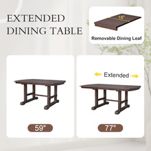 59'-77' Extendable Dining Table, Farmhouse Wooden Kitchen Table with Removable Leaf, Large Expanding Table for 4-8 (cherry) - detail view 4