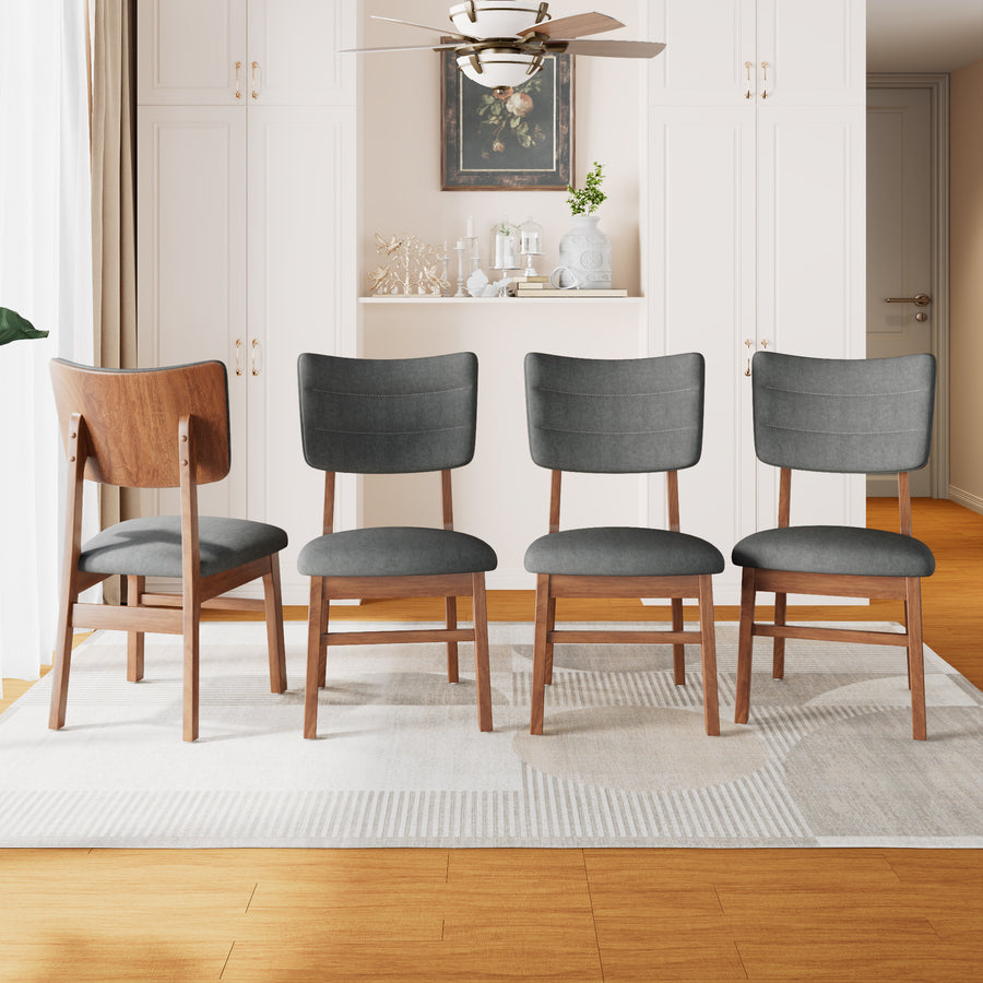 Upholstered Dining Chairs Set of 4 - Brown,gray - primary color shot
