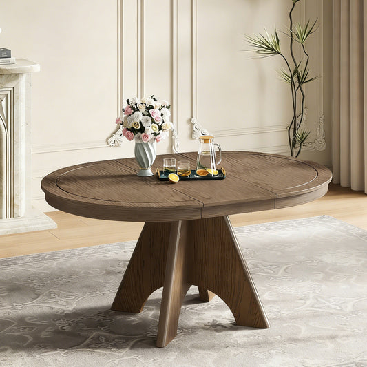 TREXM Vintage Extendable Dining Table for 4-6 - Espresso - primary color shot