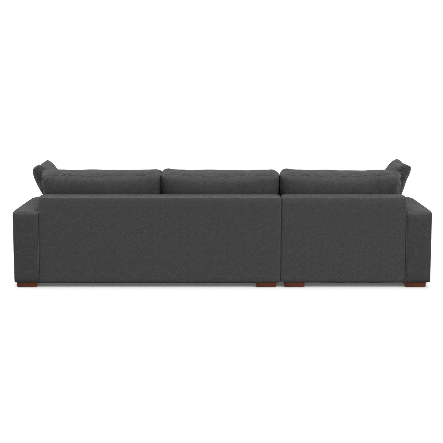 Charlie Deep Seater Left Sectional Sofa in Pebble Grey Performance Fabric with Solid Wood Frame, 122-Inch Wide, 8-Inch Thick Cushions - detail view 6
