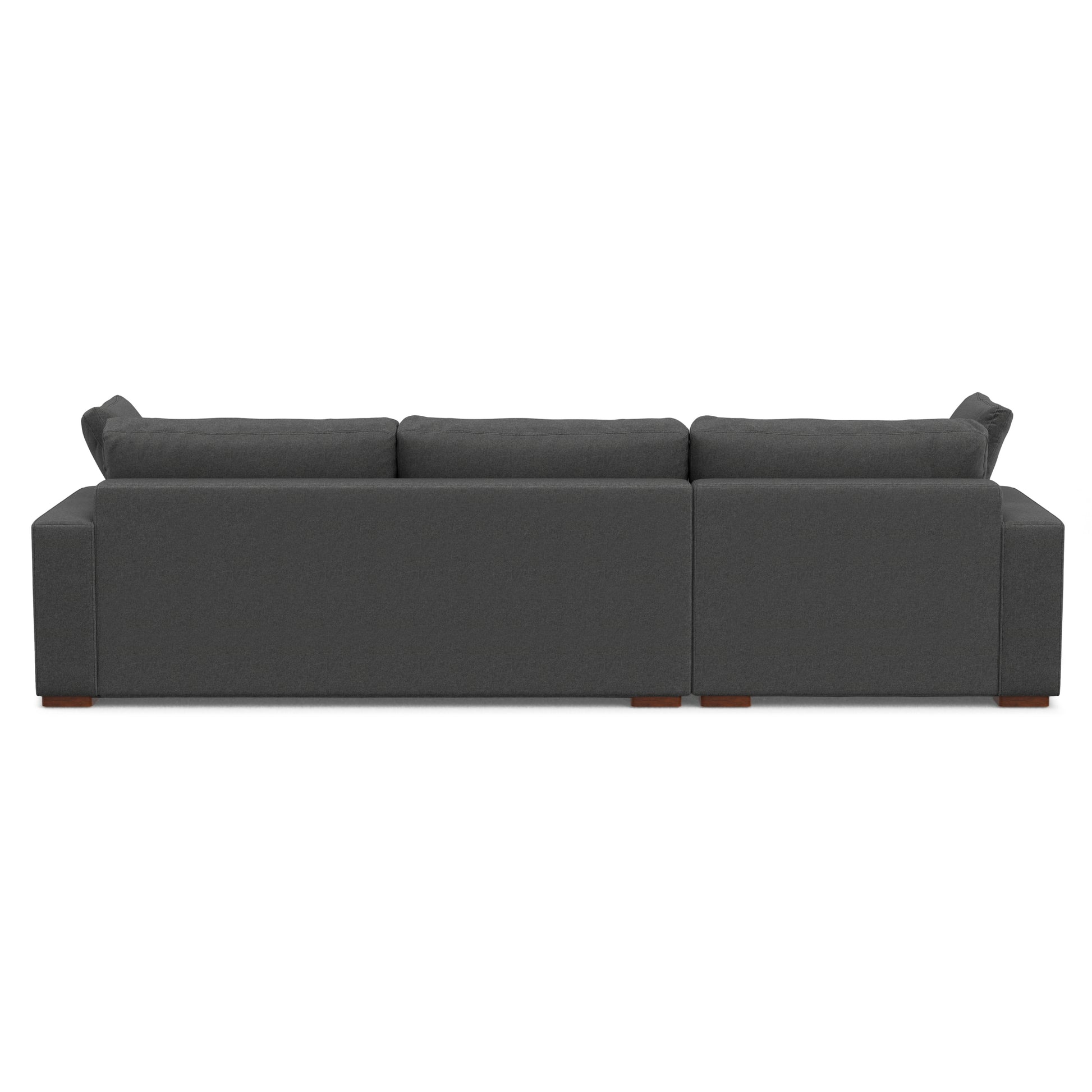 Charlie Deep Seater Left Sectional Sofa in Pebble Grey Performance Fabric with Solid Wood Frame, 122-Inch Wide, 8-Inch Thick Cushions - detail view 6