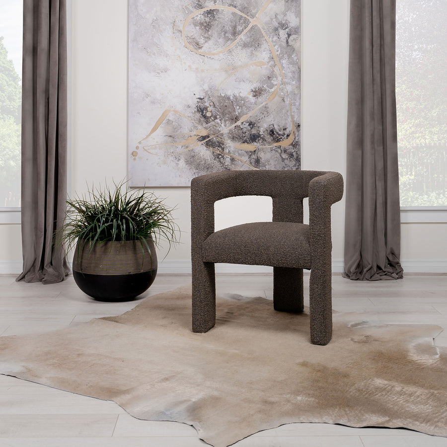 Petra Boucle Upholstered Accent Side Chair - Brown