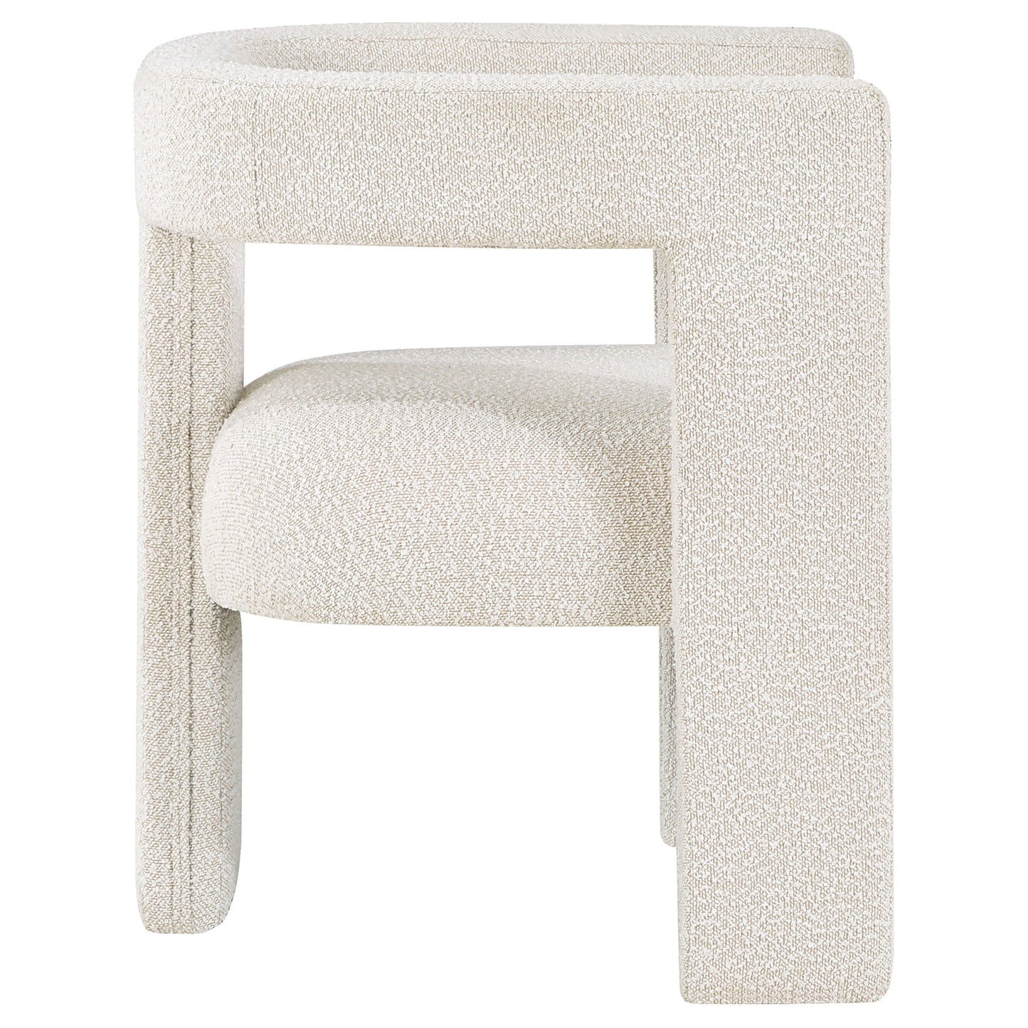 Petra Boucle Upholstered Accent Side Chair - White