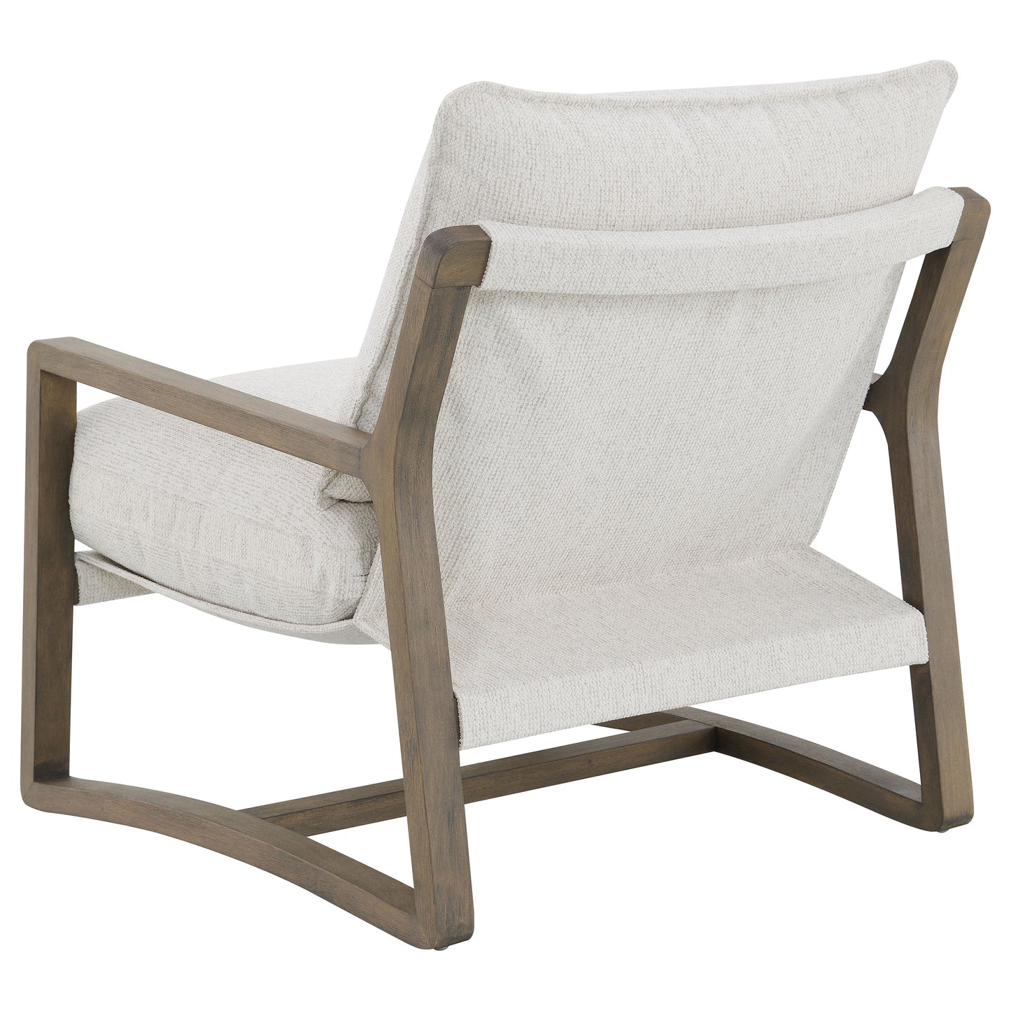 Geneva Boucle Upholstered Wooden Arm Chair, SAnd