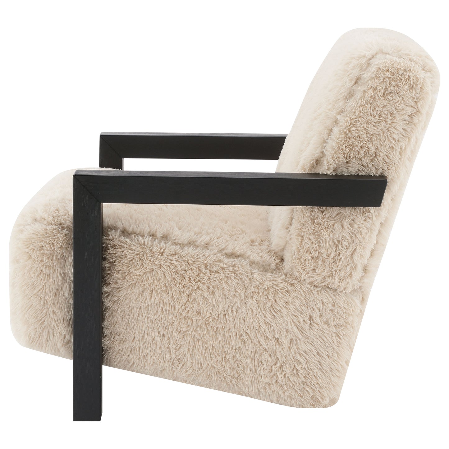 Fitzroy Faux Fur Upholstered Arm Chair - Latte