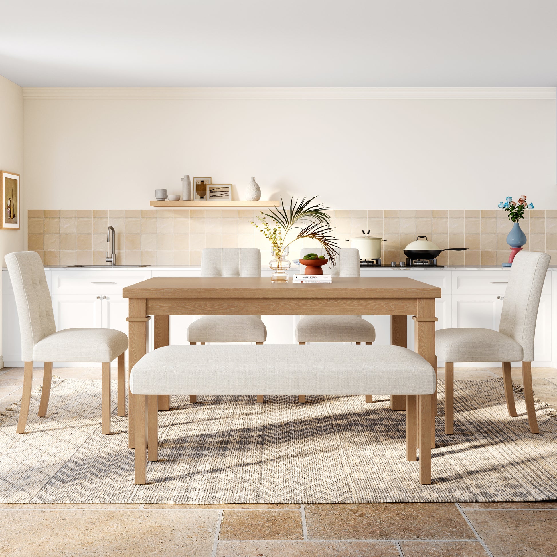 6-Piece Modern Dining Set - Natural - detail view 3