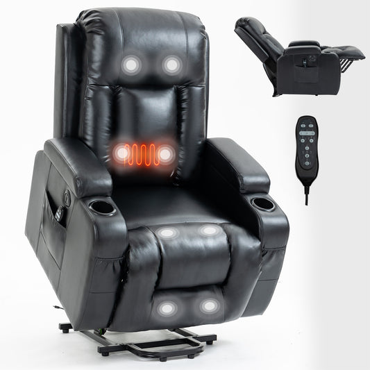 Infinite Position Up to 350 LBS Power Lift Recliner Chair for Elderly - Black - primary color shot