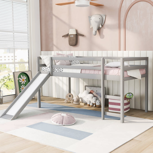 Loft Bed with Slide - Gray - primary color shot