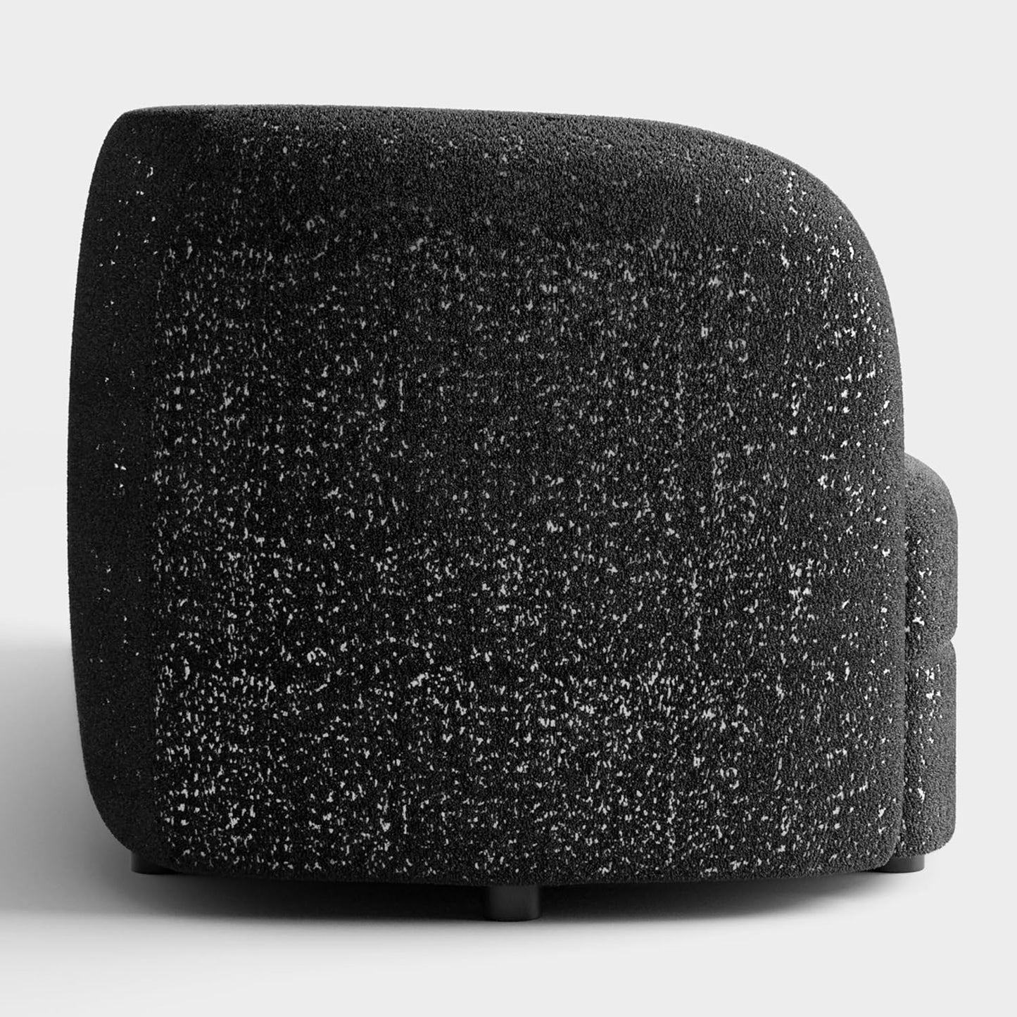 Versoix Contemporary Sofa in Black Boucle