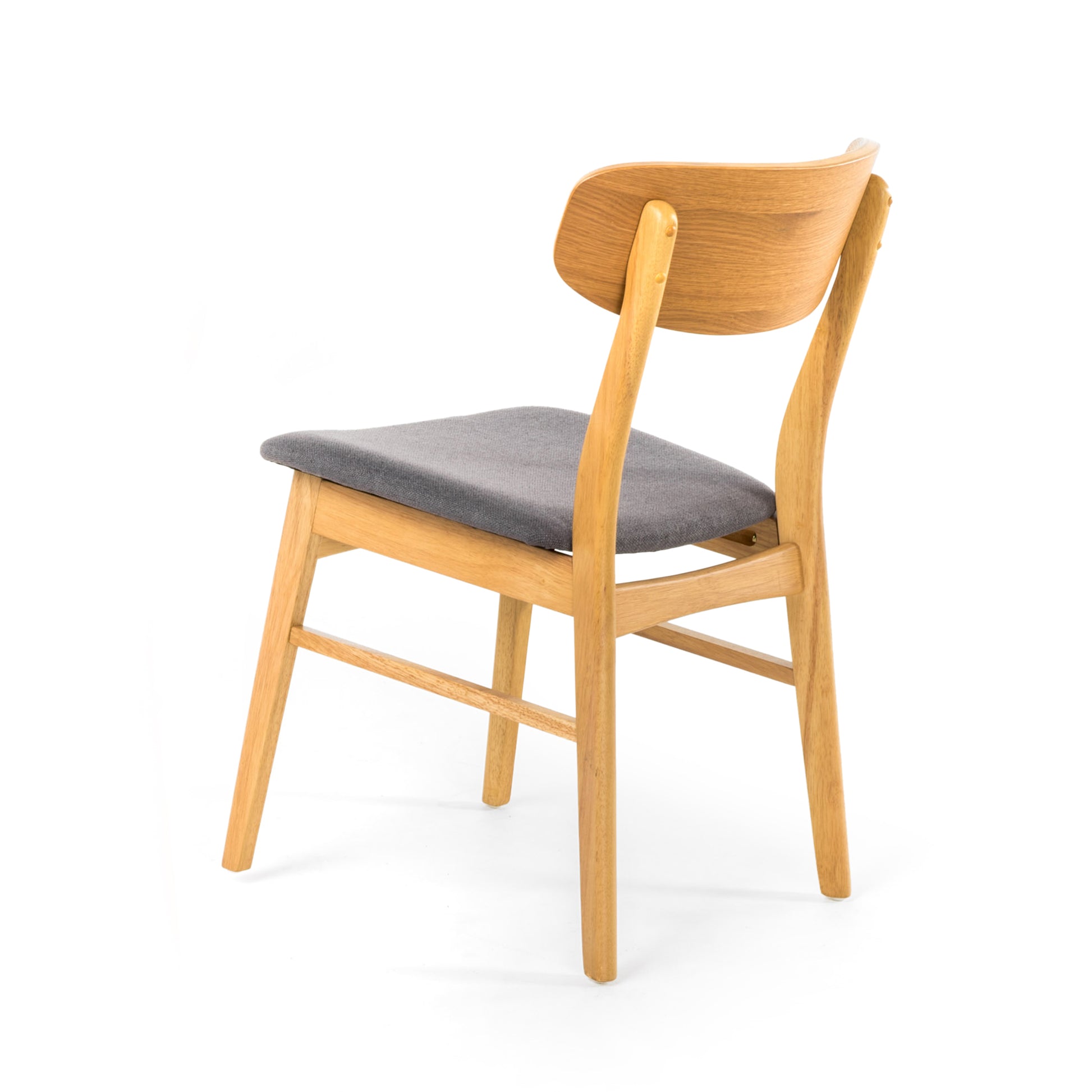 Linda Mid-Century Modern Side Chairs Set of 2 Natural & Gray