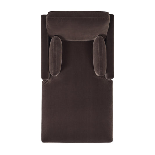 Knox 65' Modern Farmhouse Chaise Lounge Chair - Brown - detail view 2