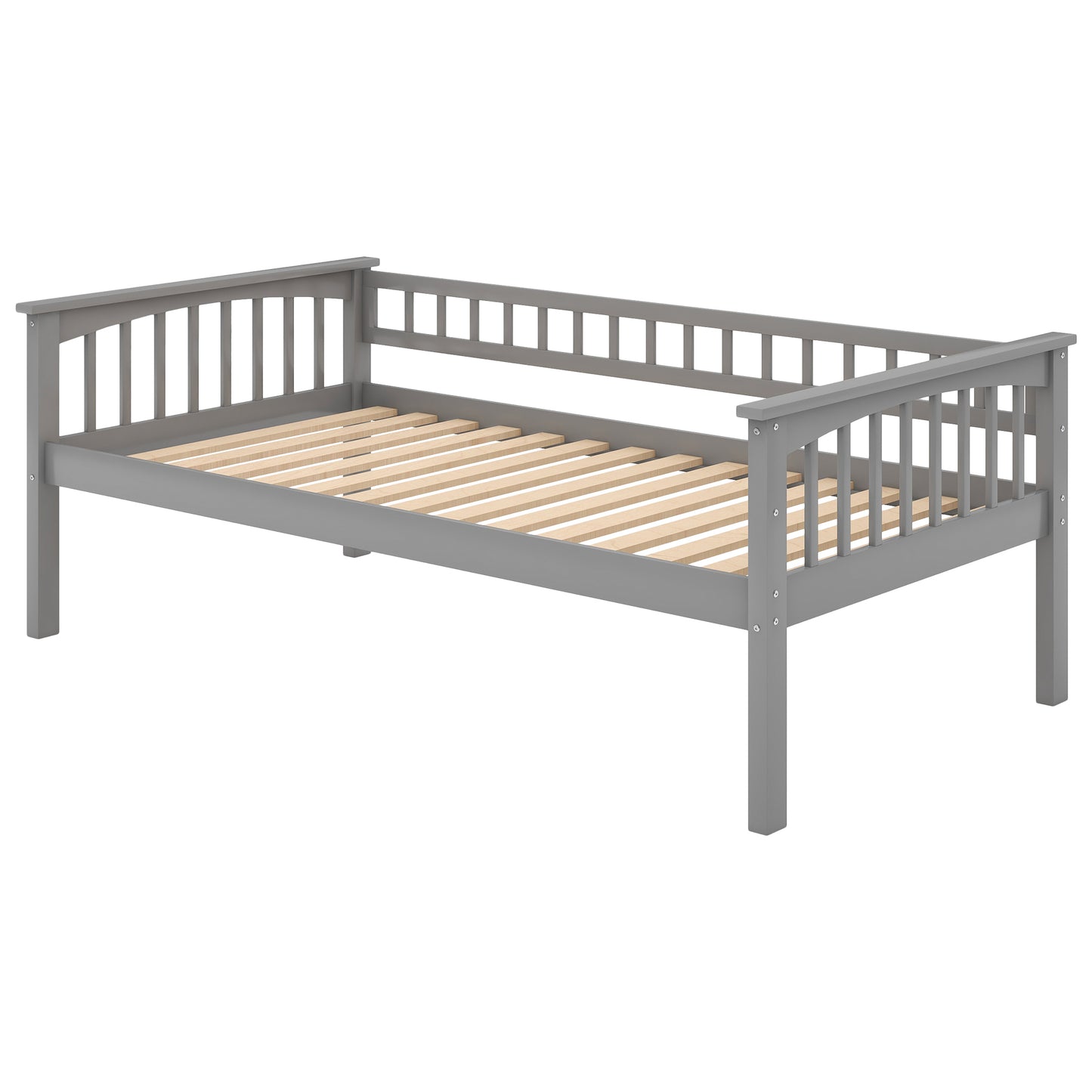 Philips Twin Size Wooden Bunk Bed with Storage Drawers, Gray