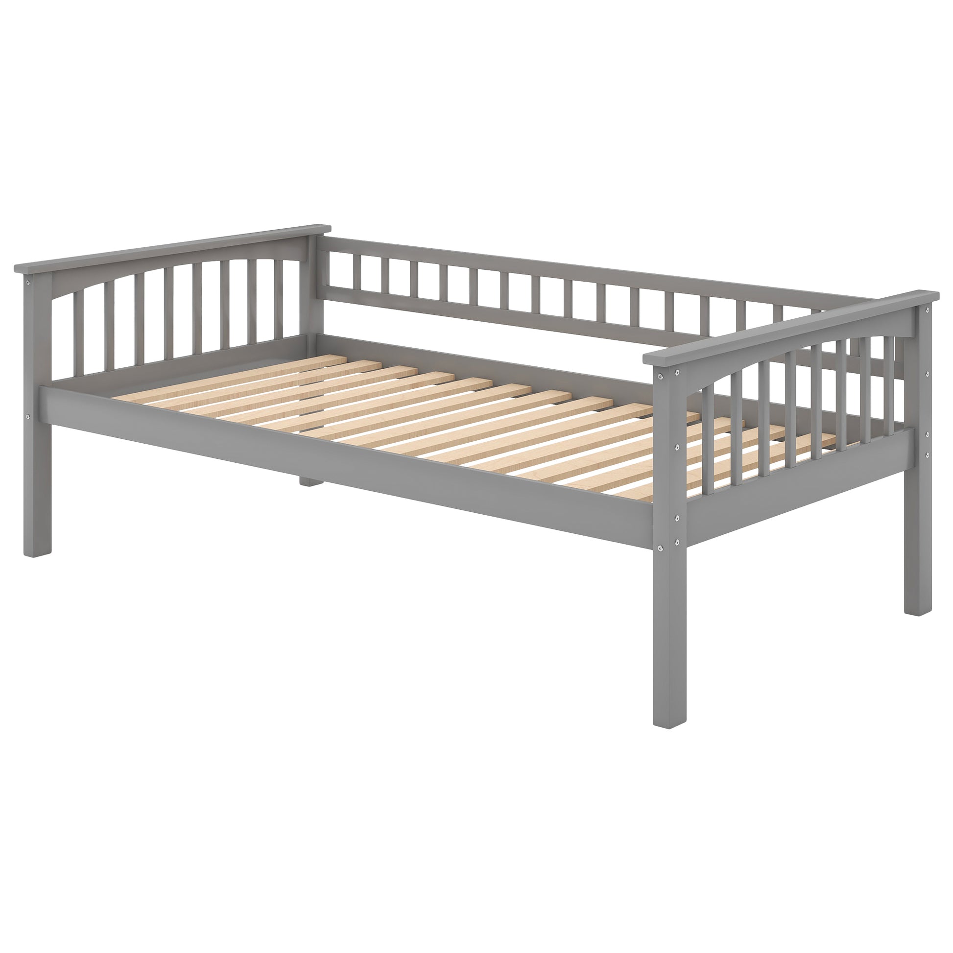 Philips Twin Size Wooden Bunk Bed with Storage Drawers, Gray