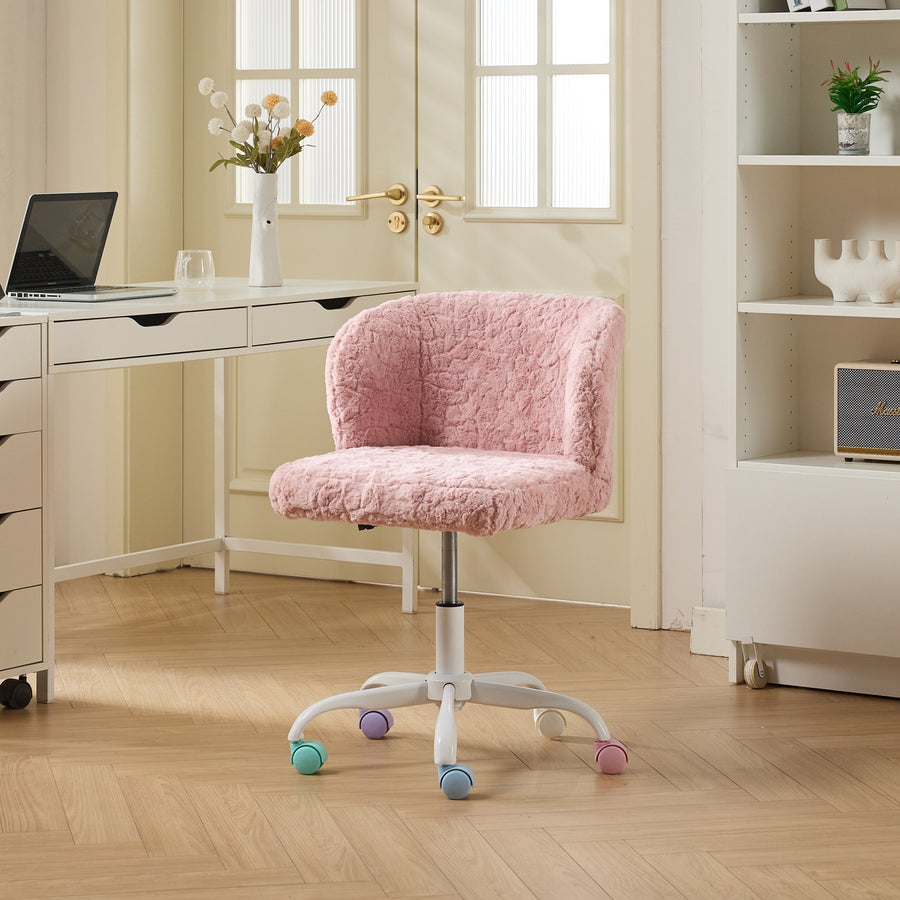 Pink faux fur Office Chair