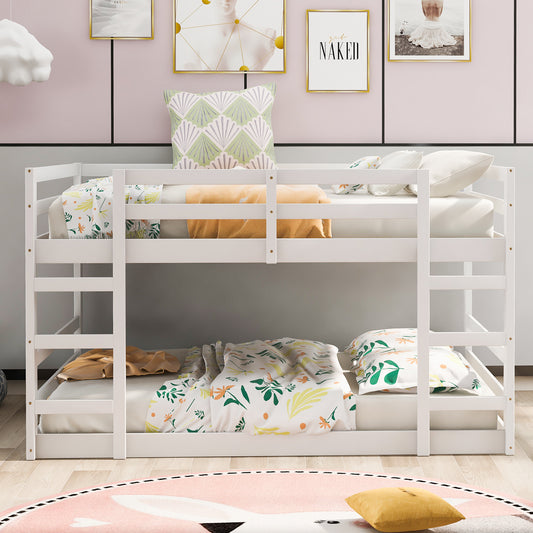 Full over Full Bunk Bed with Ladder - White - detail view 2